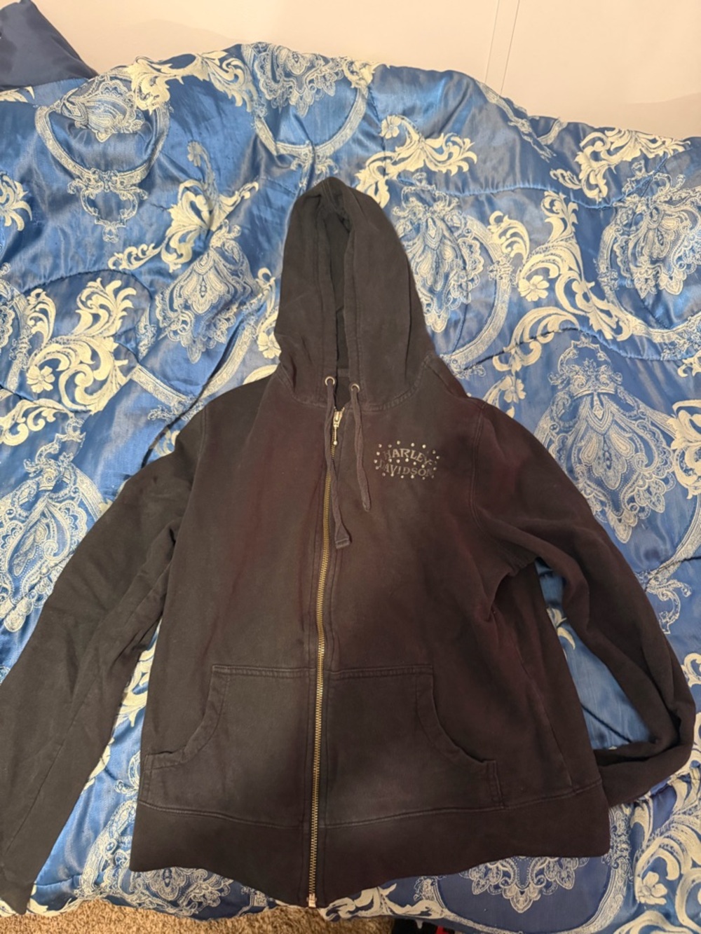 Harley-Davidson Black Full-Zip Hooded Sweatshirt